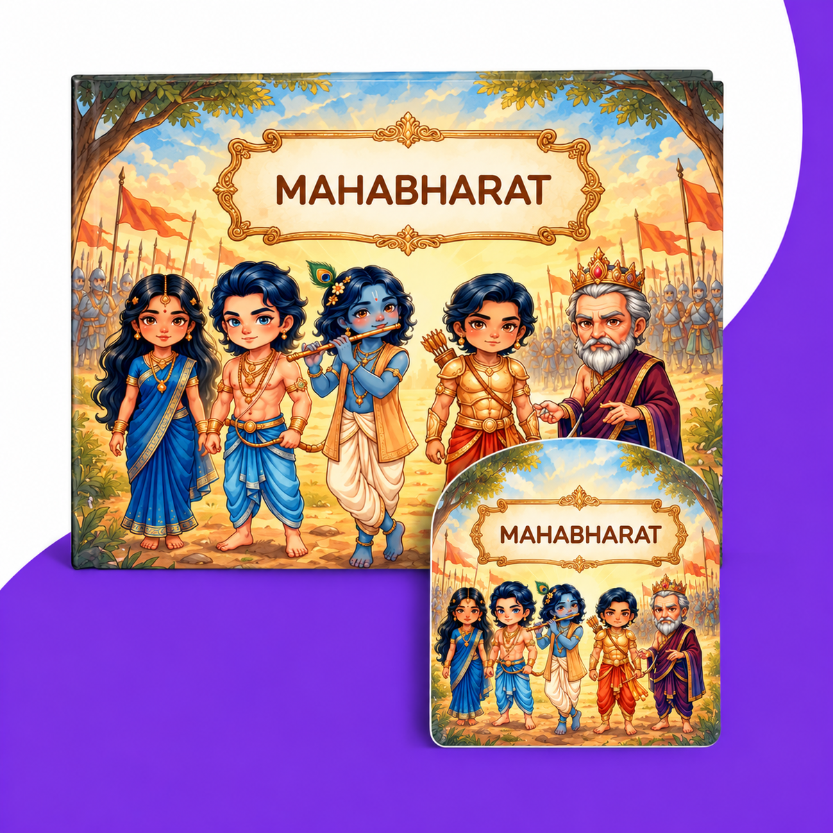 Mahabharat hardcover storybook and character card